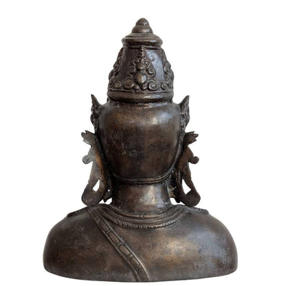 vishnu bronze bueste mit resten alter vergoldung