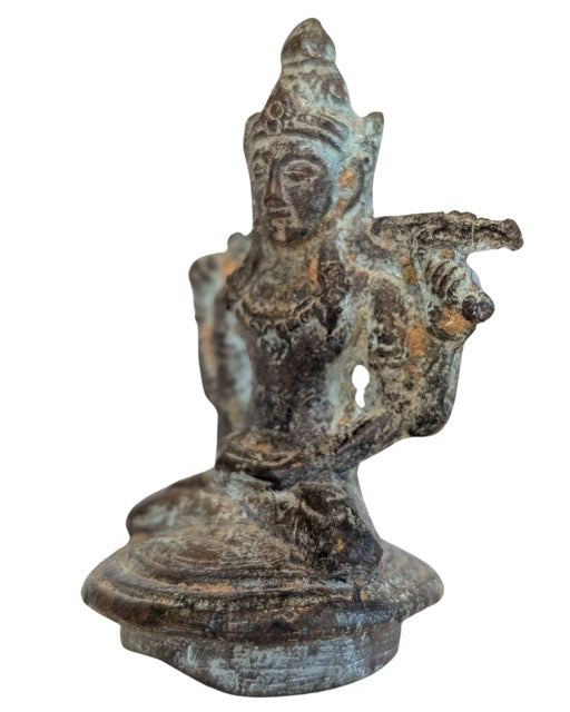 Vishnu Bronze Tempelbild Indien kleine Figur