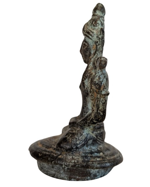 Vishnu Figur Indien Bronze mit offener Unterseite