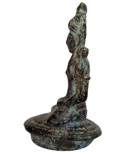 Vishnu Figur Indien Bronze mit offener Unterseite
