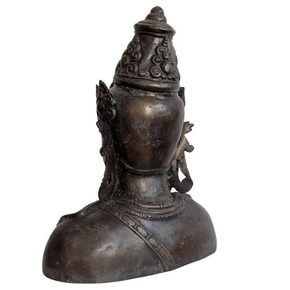 vishnu gesicht ruhiger ausdruck bronze figur