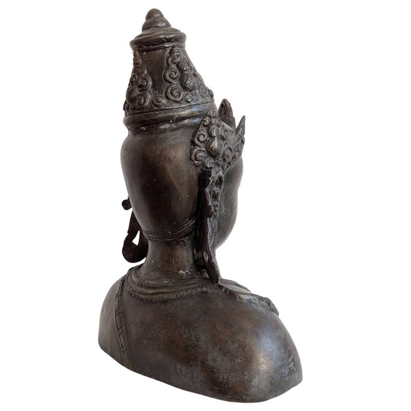 vishnu kopf mit krone kirita bronze skulptur
