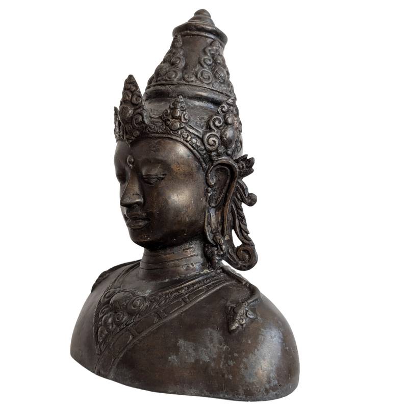 vishnu oberkoerper bueste bronze hindu darstellung