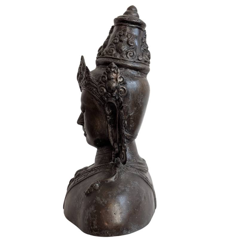 vishnu skulptur bronze mit patina kambodscha