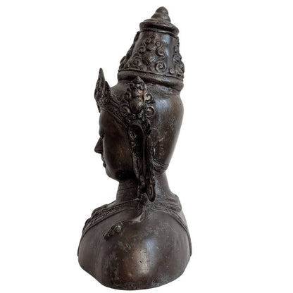 vishnu skulptur bronze mit patina kambodscha